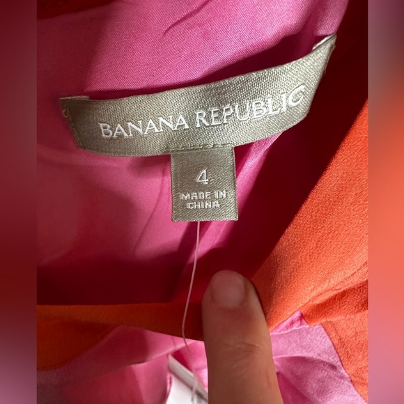 NWT Banana Republic Dress Orange, Pink‎ and Black Size 4 - Picture 4 of 7